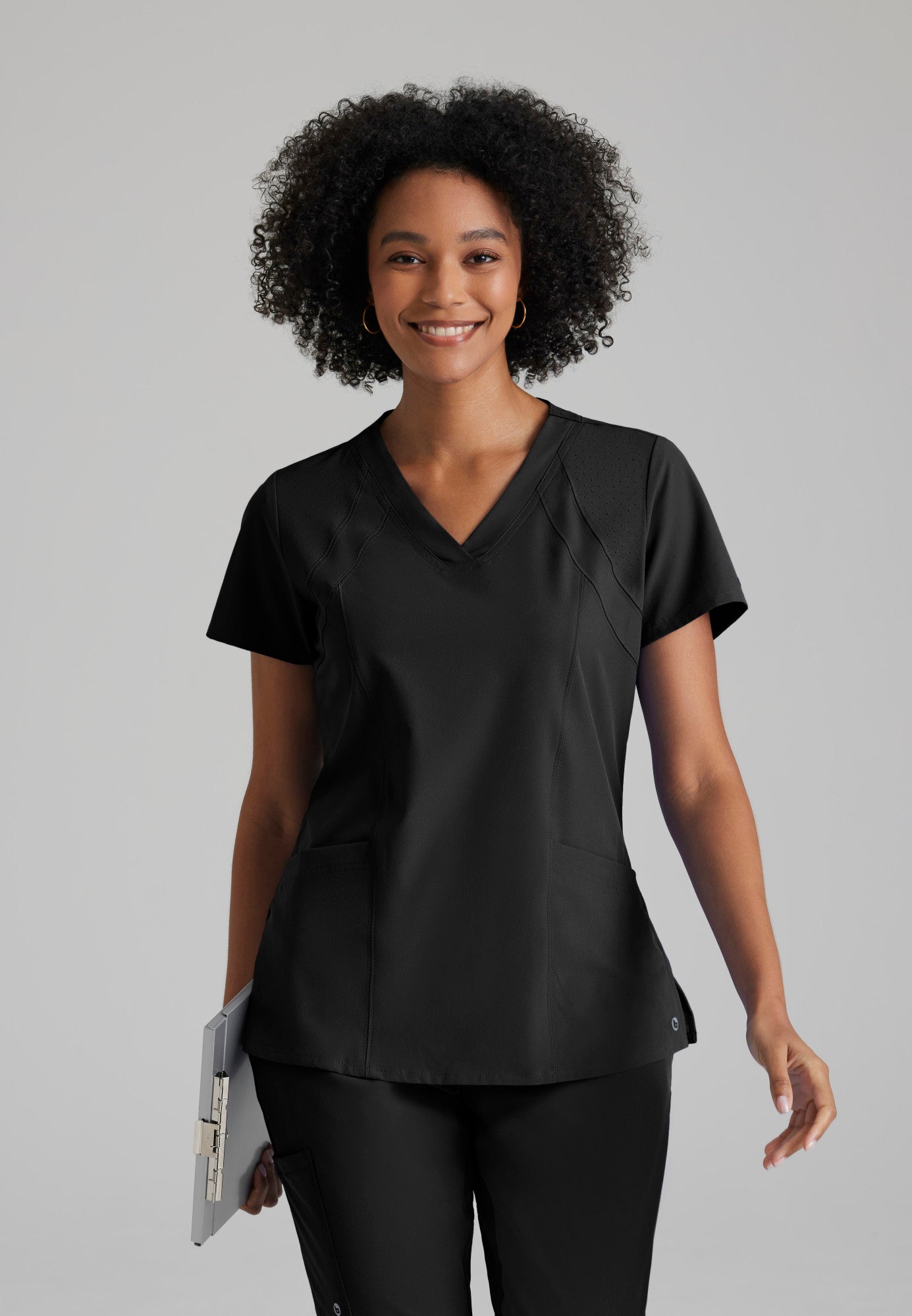 Barco One 5105 Racer 4-Pocket V-Neck Scrub Top