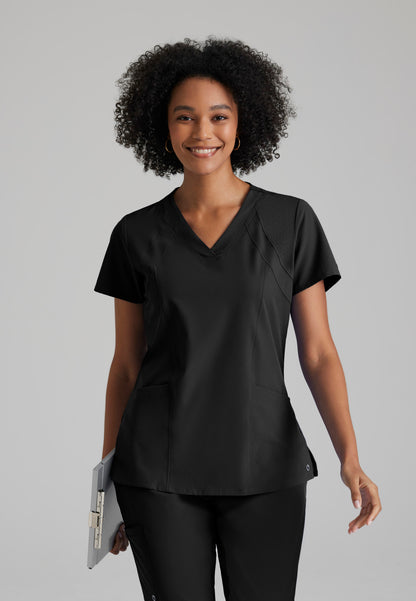 Barco One 5105 Racer 4-Pocket V-Neck Scrub Top