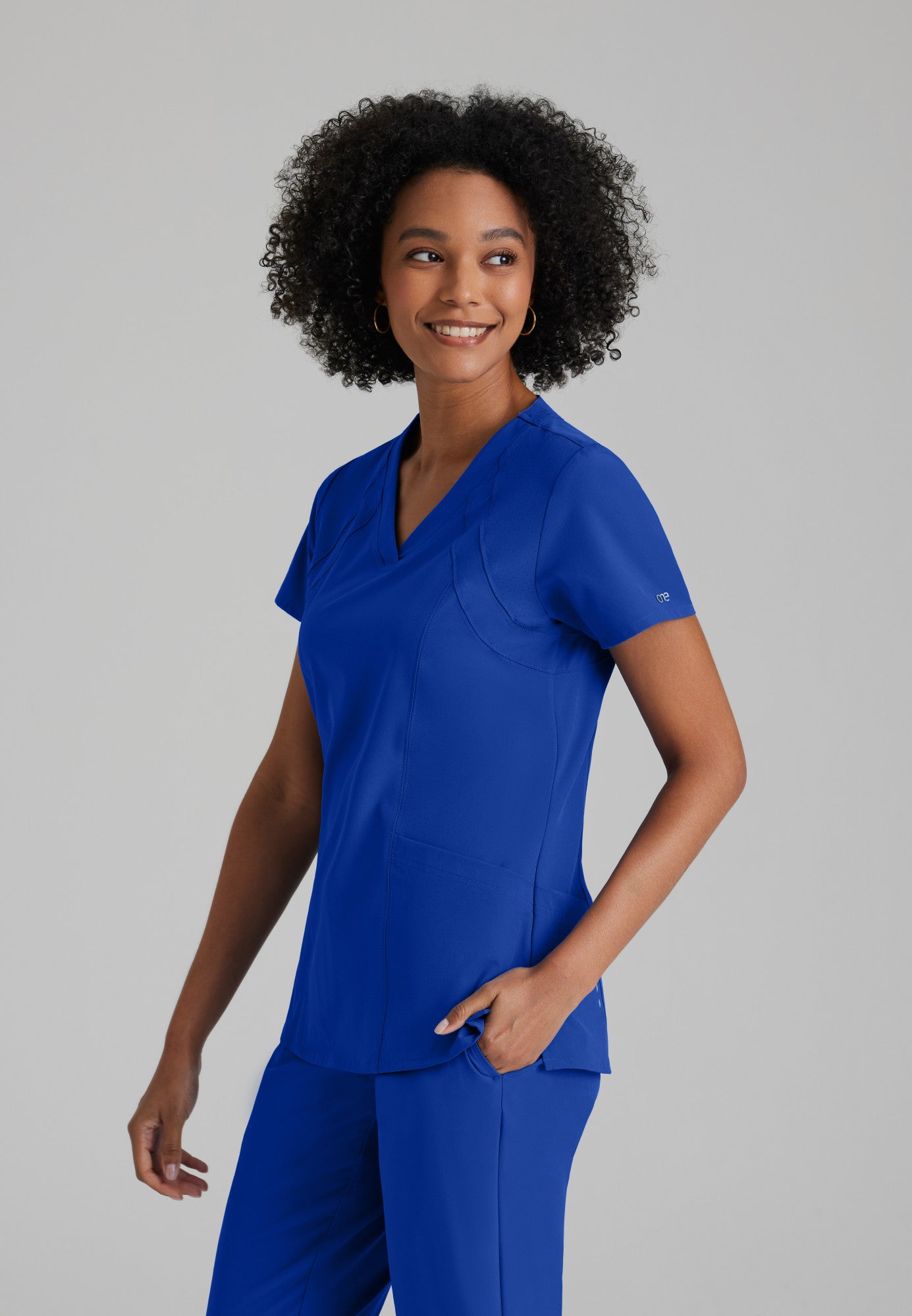 Barco One 5105 Racer 4-Pocket V-Neck Scrub Top