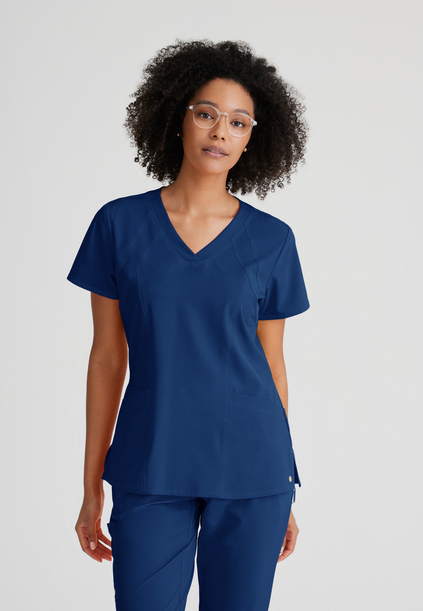 Barco One 5105 Racer 4-Pocket V-Neck Scrub Top