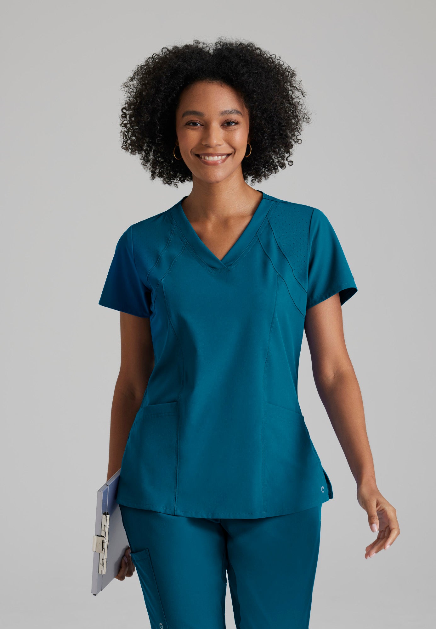 Barco One 5105 Racer 4-Pocket V-Neck Scrub Top