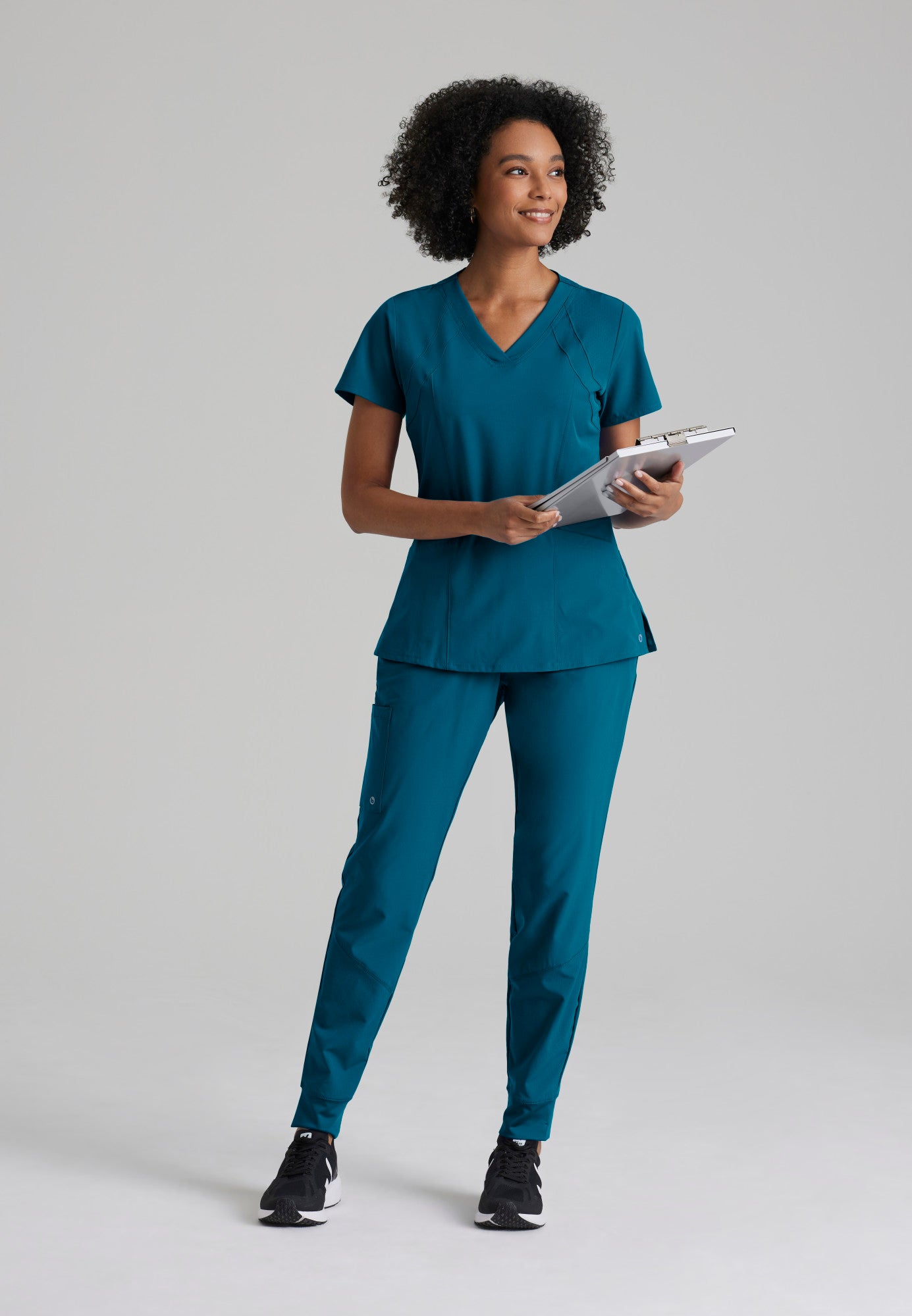 Barco One 5105 Racer 4-Pocket V-Neck Scrub Top