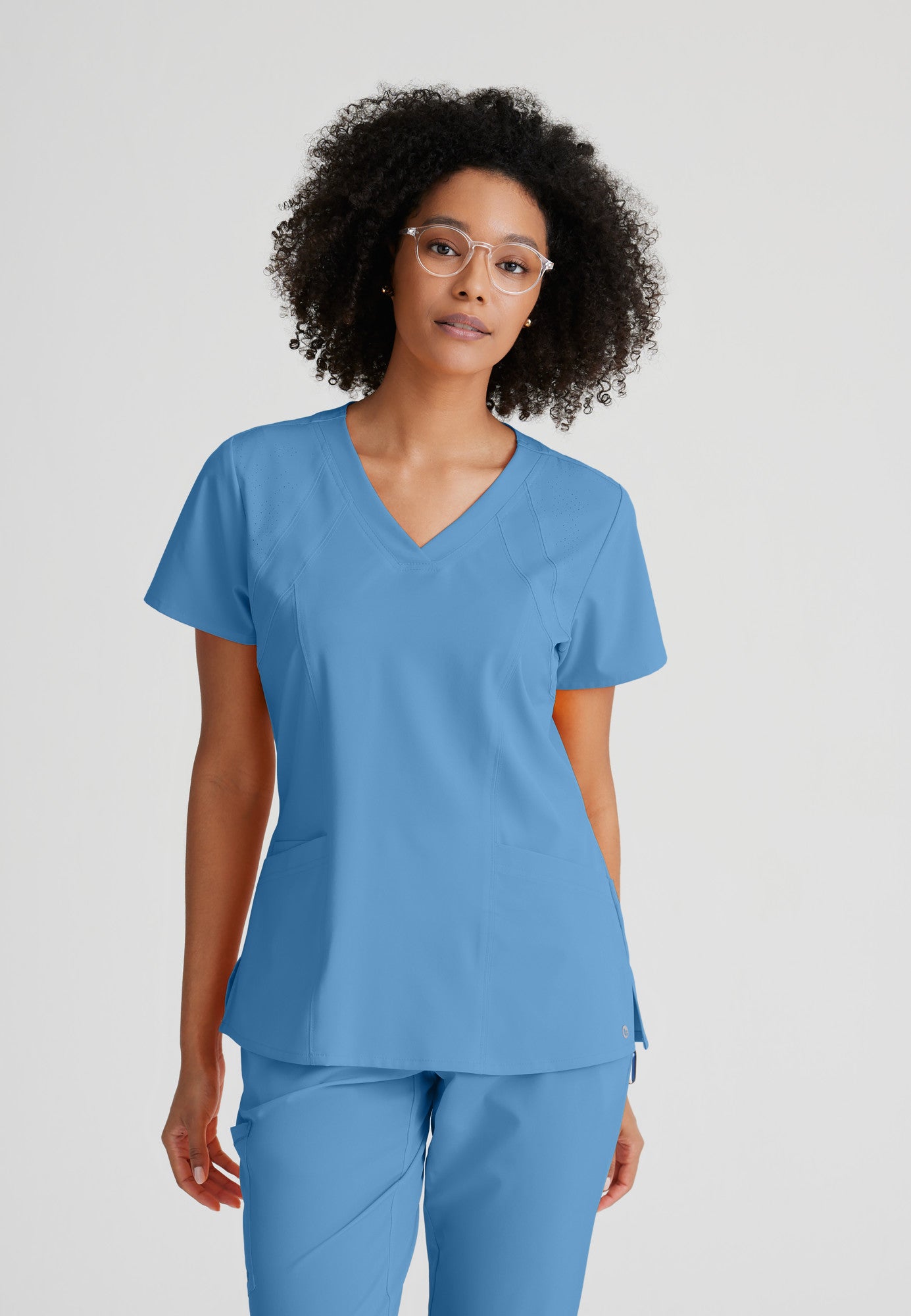 Barco One 5105 Racer 4-Pocket V-Neck Scrub Top