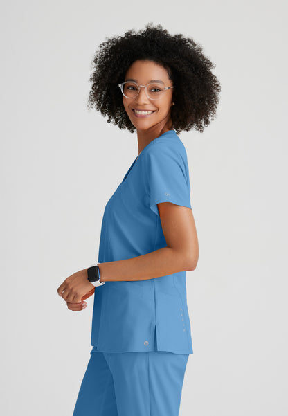 Barco One 5105 Racer 4-Pocket V-Neck Scrub Top