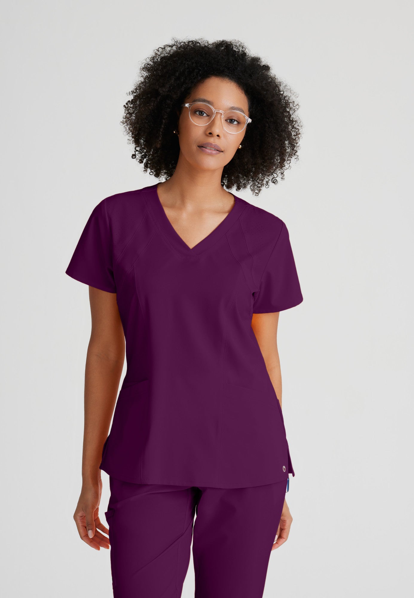 Barco One 5105 Racer 4-Pocket V-Neck Scrub Top