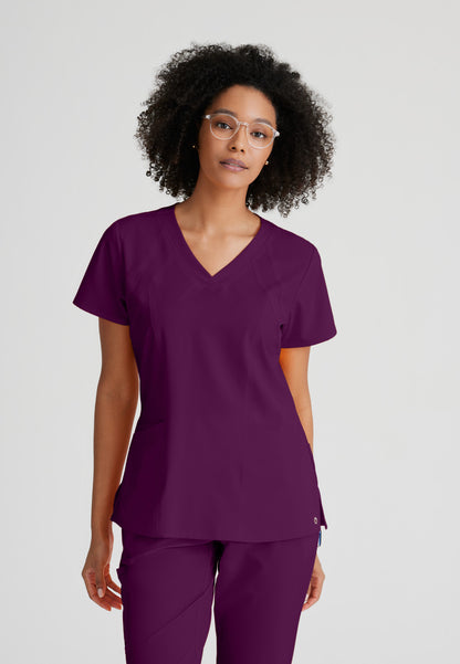 Barco One 5105 Racer 4-Pocket V-Neck Scrub Top