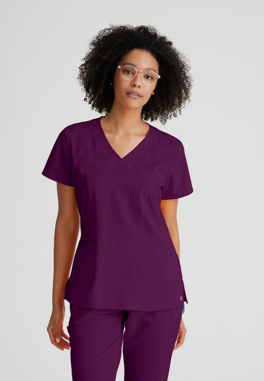 Barco One 5105 Racer 4-Pocket V-Neck Scrub Top