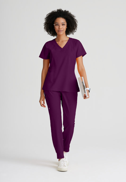 Barco One 5105 Racer 4-Pocket V-Neck Scrub Top