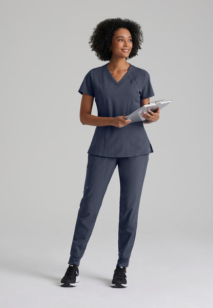 Barco One 5105 Racer 4-Pocket V-Neck Scrub Top