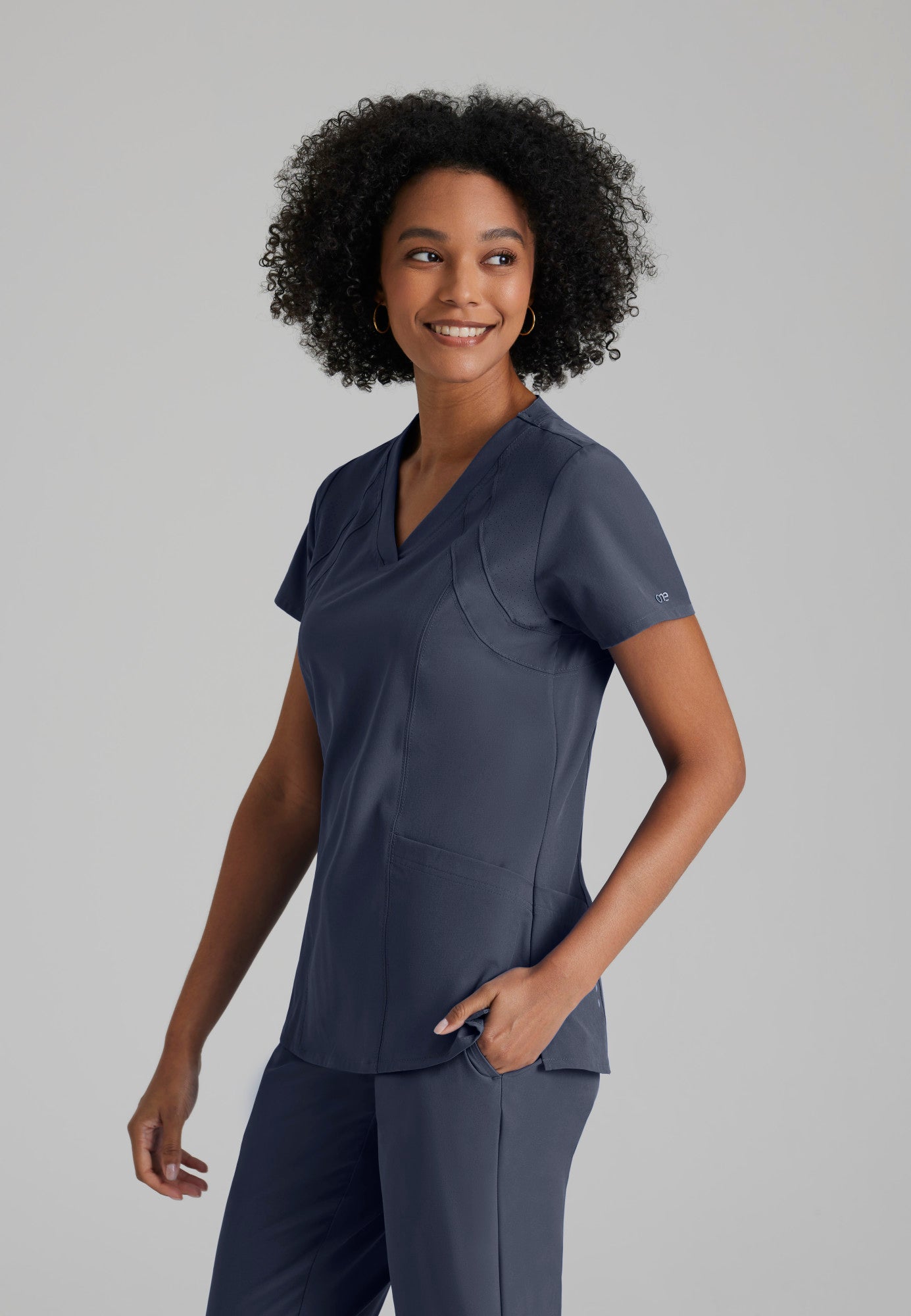 Barco One 5105 Racer 4-Pocket V-Neck Scrub Top