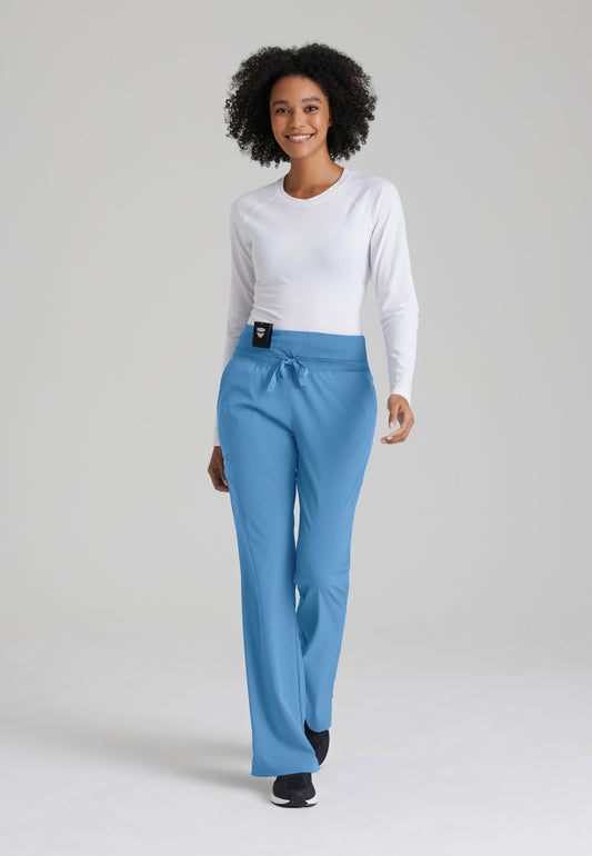 Barco One 5206 Plus Size Stride 5-Pocket Mid-Rise Fit & Flare Leg Scrub Pant