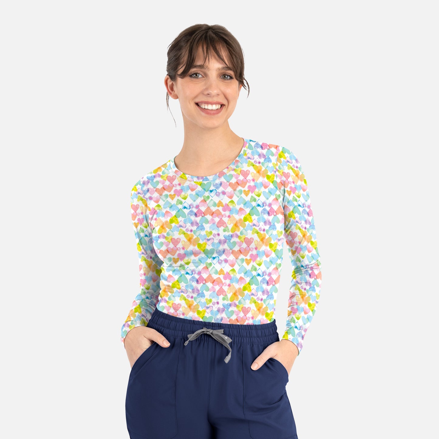 Maevn BESTEE 6909 Women's Basic Long Sleeve Underscrub Tee