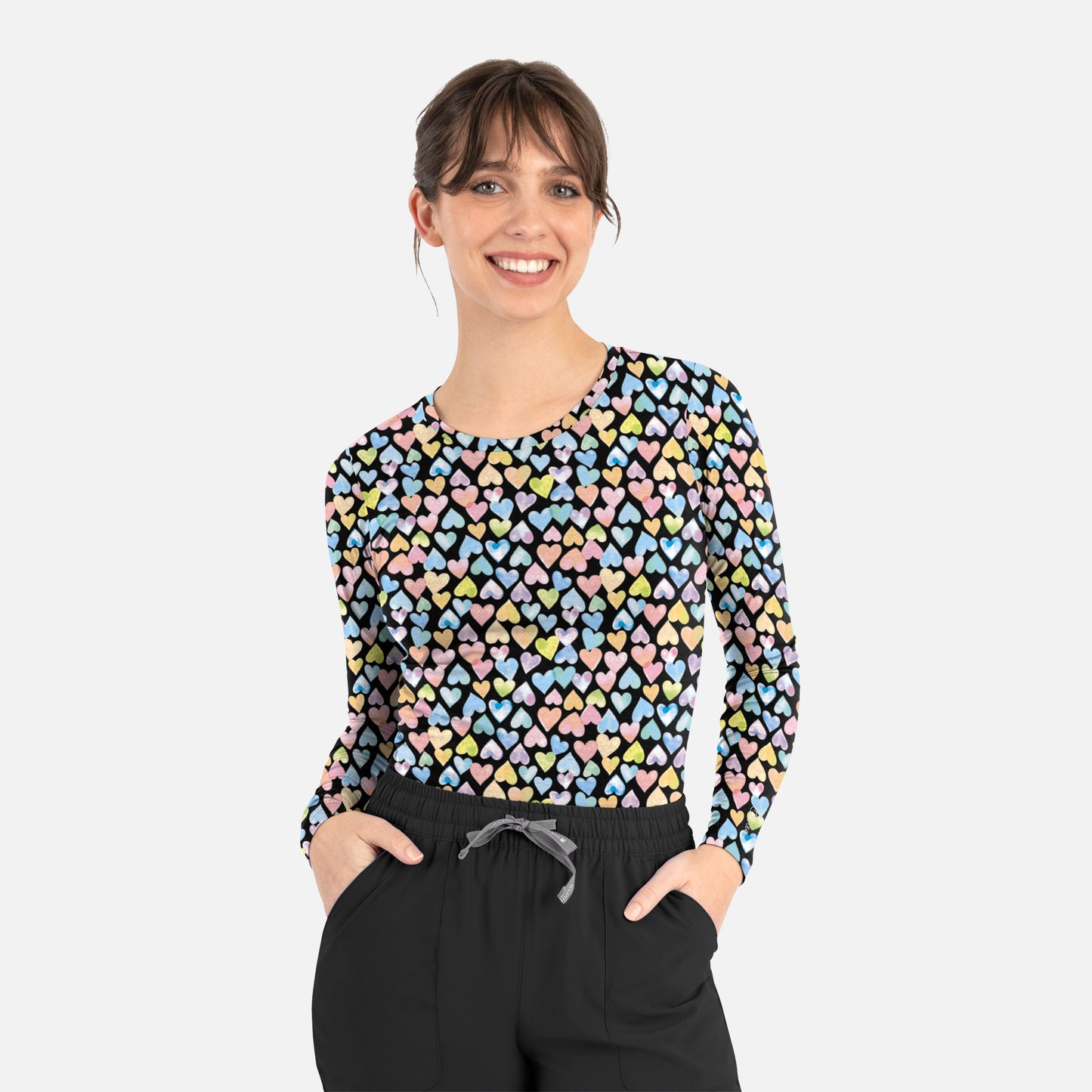 Maevn BESTEE 6909 Women's Basic Long Sleeve Underscrub Tee