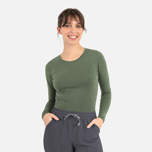 Maevn BESTEE 6909 Women's Basic Long Sleeve Underscrub Tee