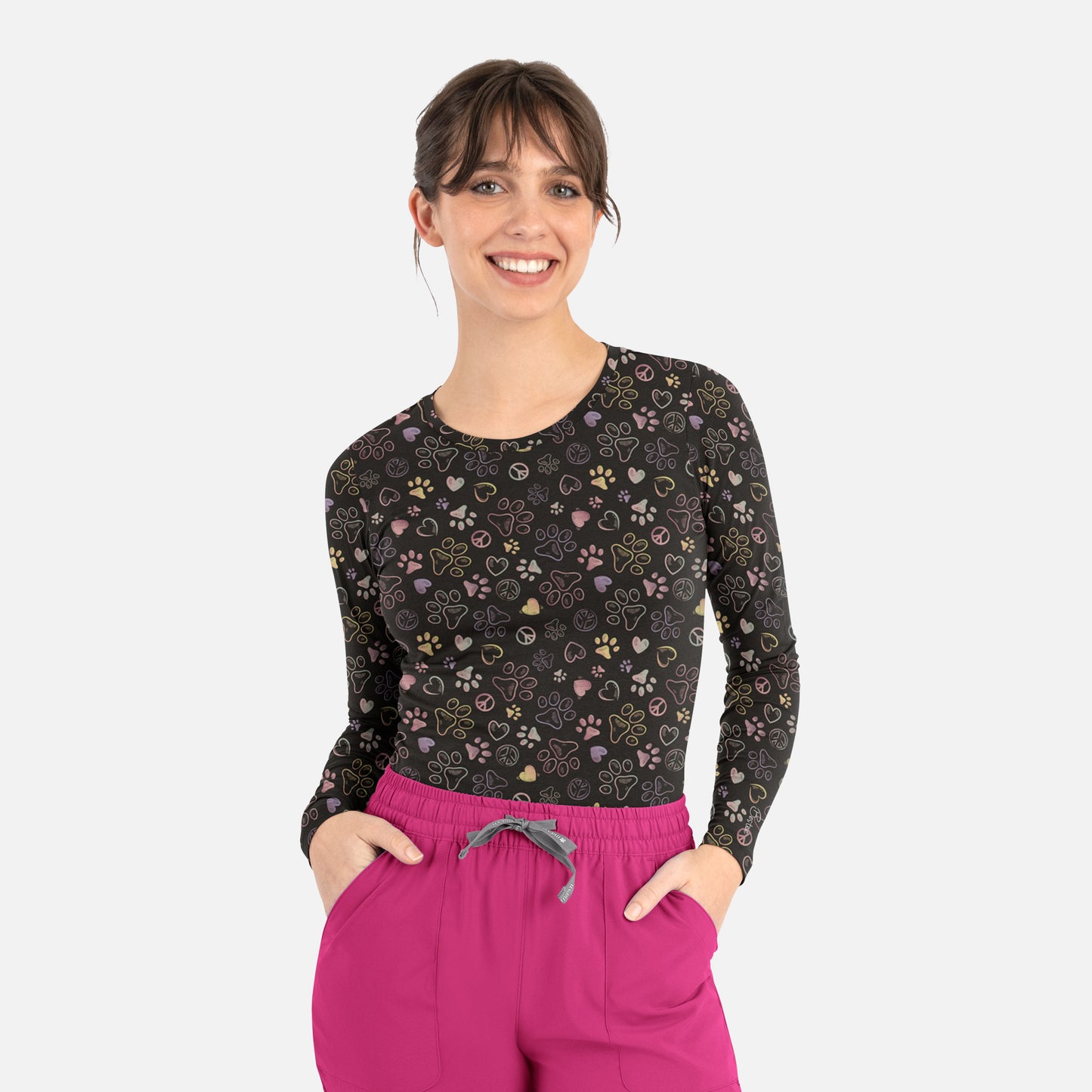 Maevn BESTEE 6909 Women's Basic Long Sleeve Underscrub Tee