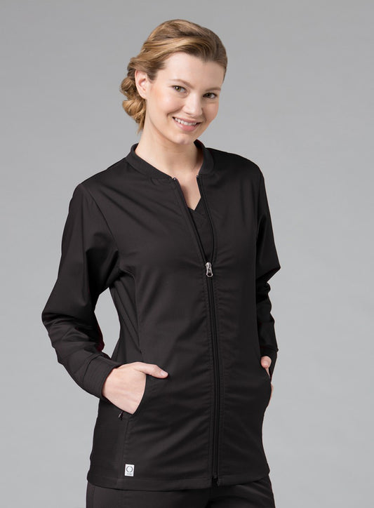 Maevn EON 8708 Women's Sporty Mesh Panel Zip Front Jacket