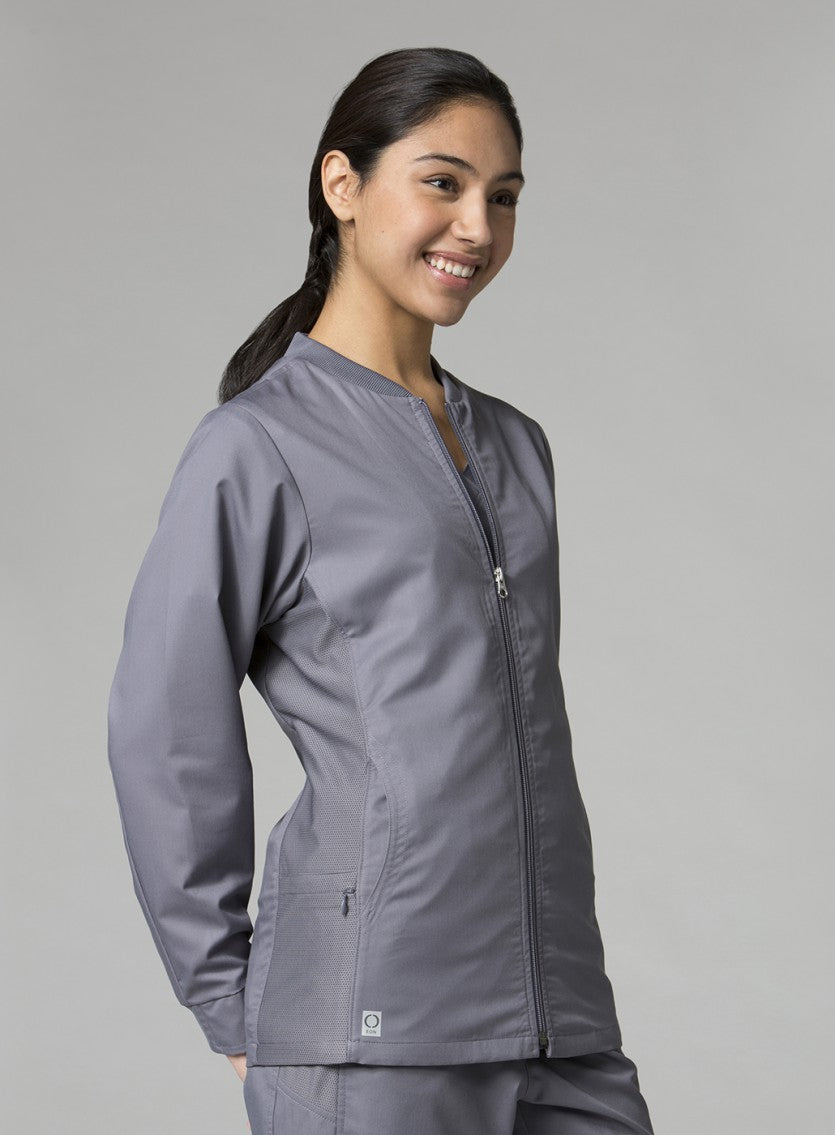 Maevn EON 8708 Women's Sporty Mesh Panel Zip Front Jacket
