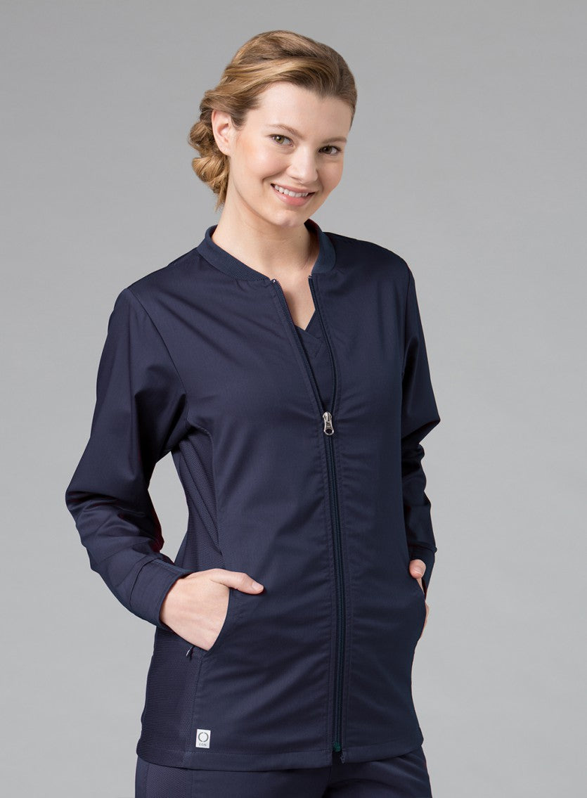 Maevn EON 8708 Women's Sporty Mesh Panel Zip Front Jacket