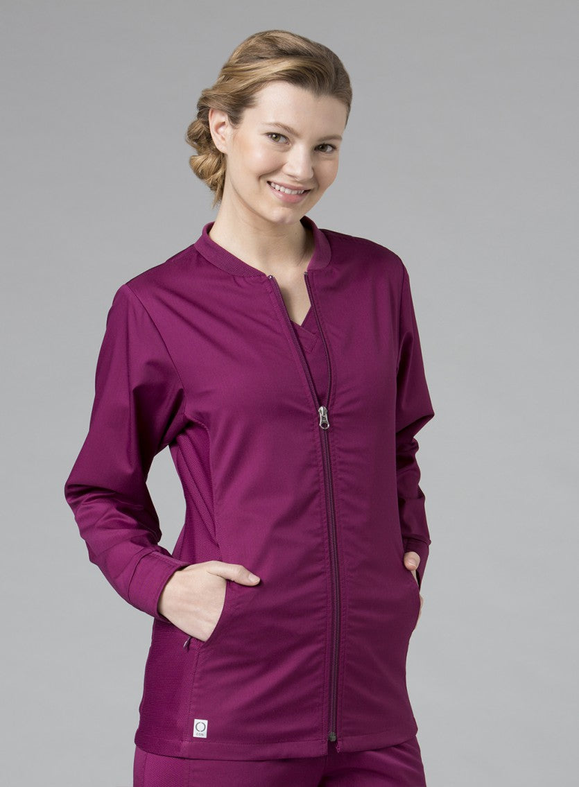 Maevn EON 8708 Women's Sporty Mesh Panel Zip Front Jacket