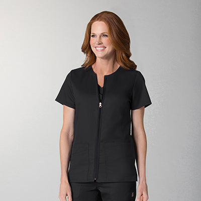 Maevn EON 8728 Women's Mesh Panel Short Sleeve Zip Front Jacket
