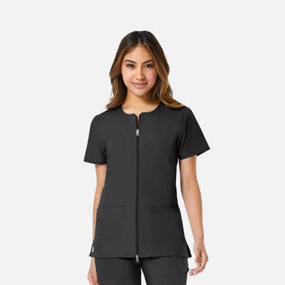 Maevn EON 8728 Women’s Mesh Panel Short Sleeve Zip Front Jacket