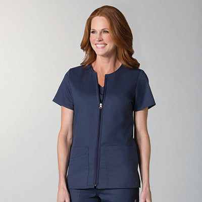 Maevn EON 8728 Women's Mesh Panel Short Sleeve Zip Front Jacket