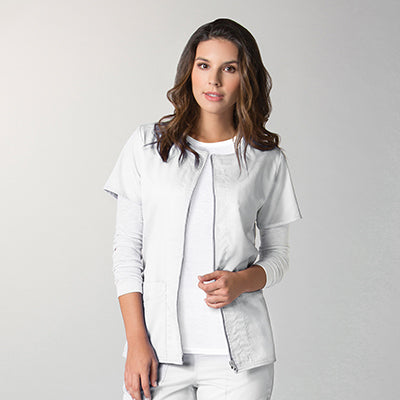 Maevn EON 8728 Women's Mesh Panel Short Sleeve Zip Front Jacket