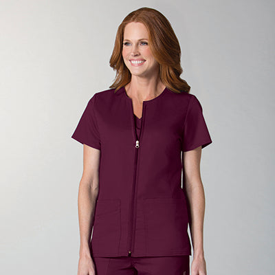 Maevn EON 8728 Women's Mesh Panel Short Sleeve Zip Front Jacket