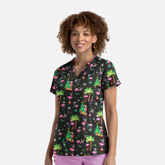 Maevn Prints 9810 Plus Size Women's V-Neck Print Top