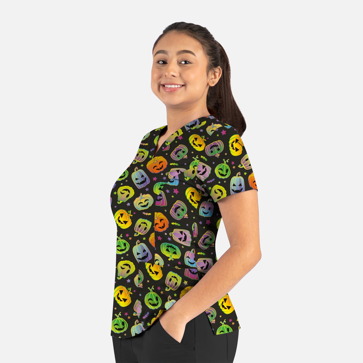 Maevn Prints 9810 Women's V-Neck Print Top