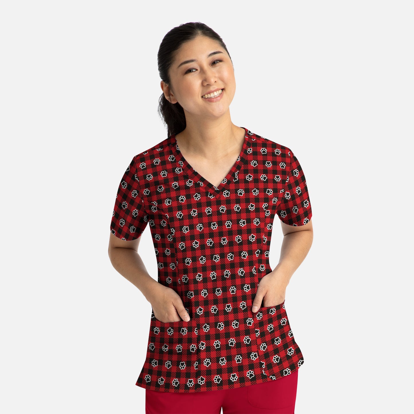 Maevn Prints 9810 Women's V-Neck Print Top