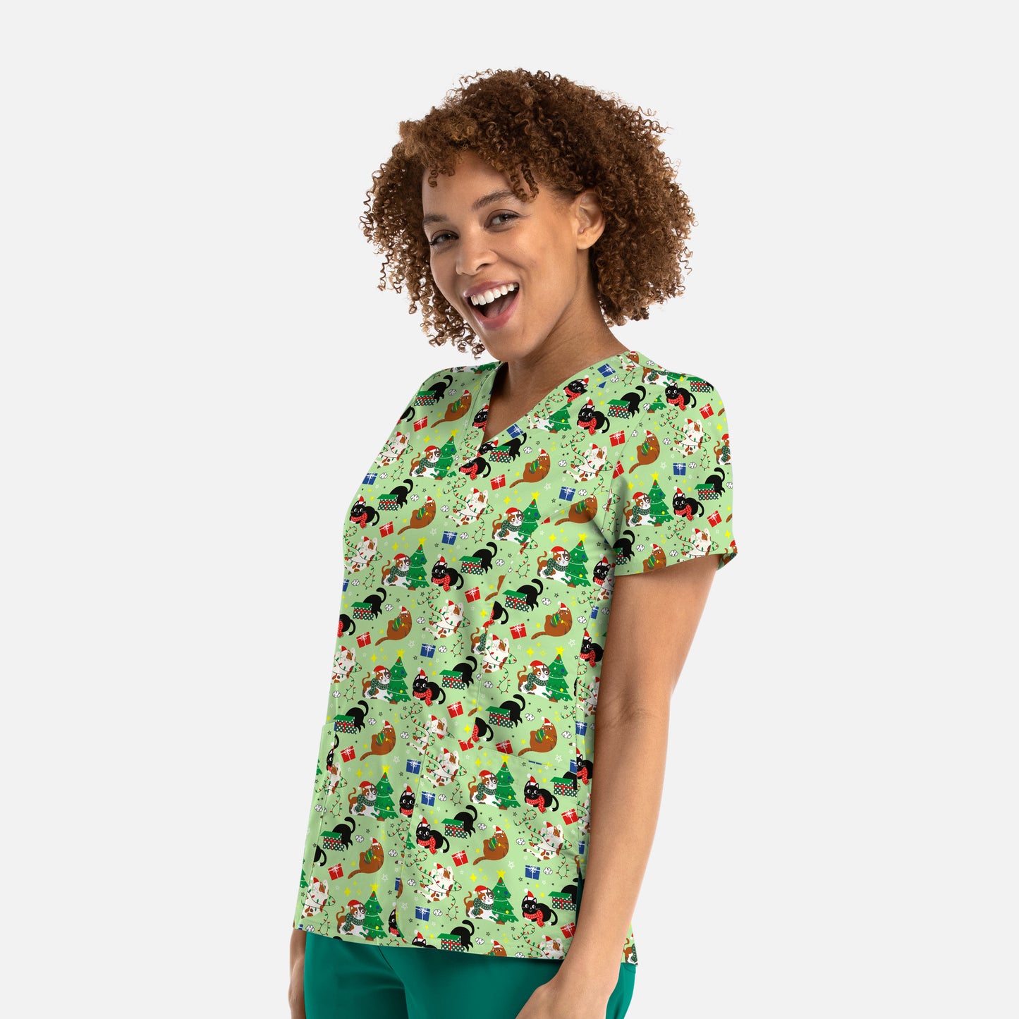 Maevn Prints 9810 Women's V-Neck Print Top