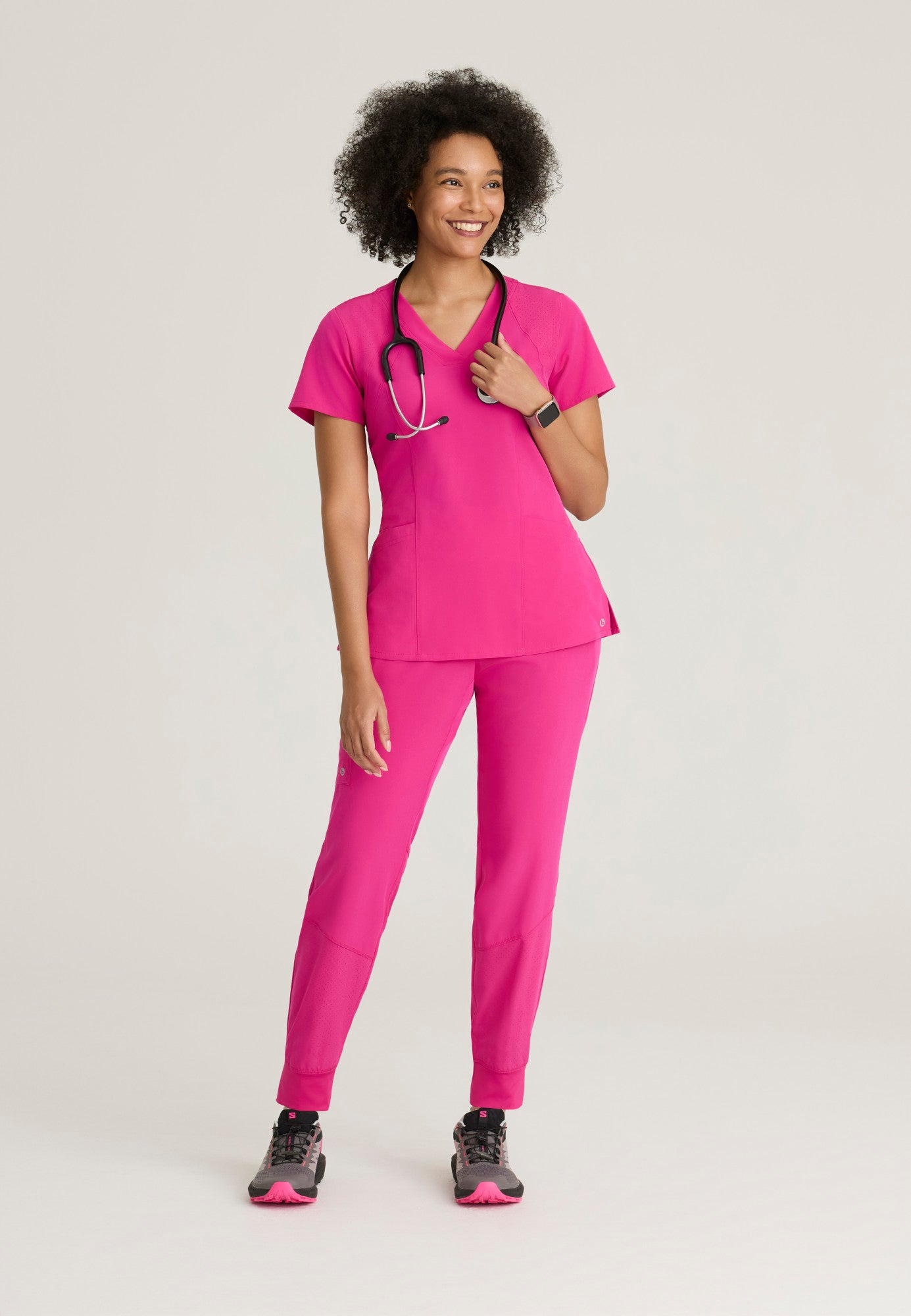 Barco One 5105 Racer 4-Pocket V-Neck Scrub Top