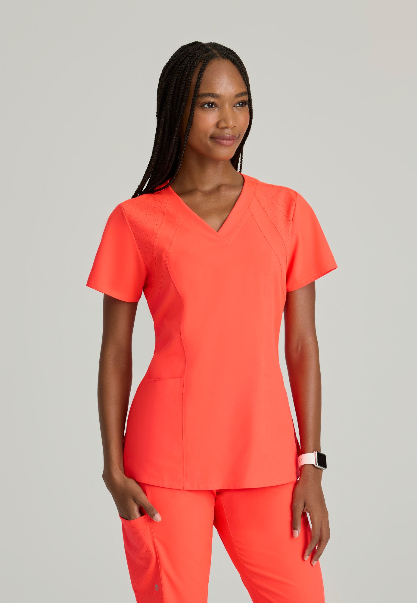 Barco One 5105 Racer 4-Pocket V-Neck Scrub Top