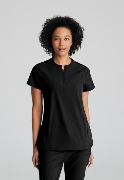Barco One BOT216 Flux Plus Size 2-Pocket Banded Zip Collar Top