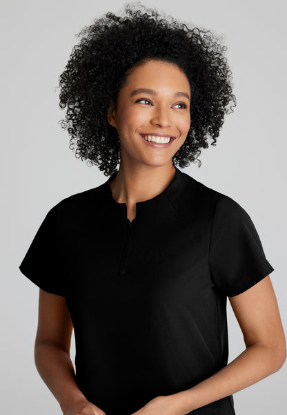 Barco One BOT216 Flux Plus Size 2-Pocket Banded Zip Collar Top