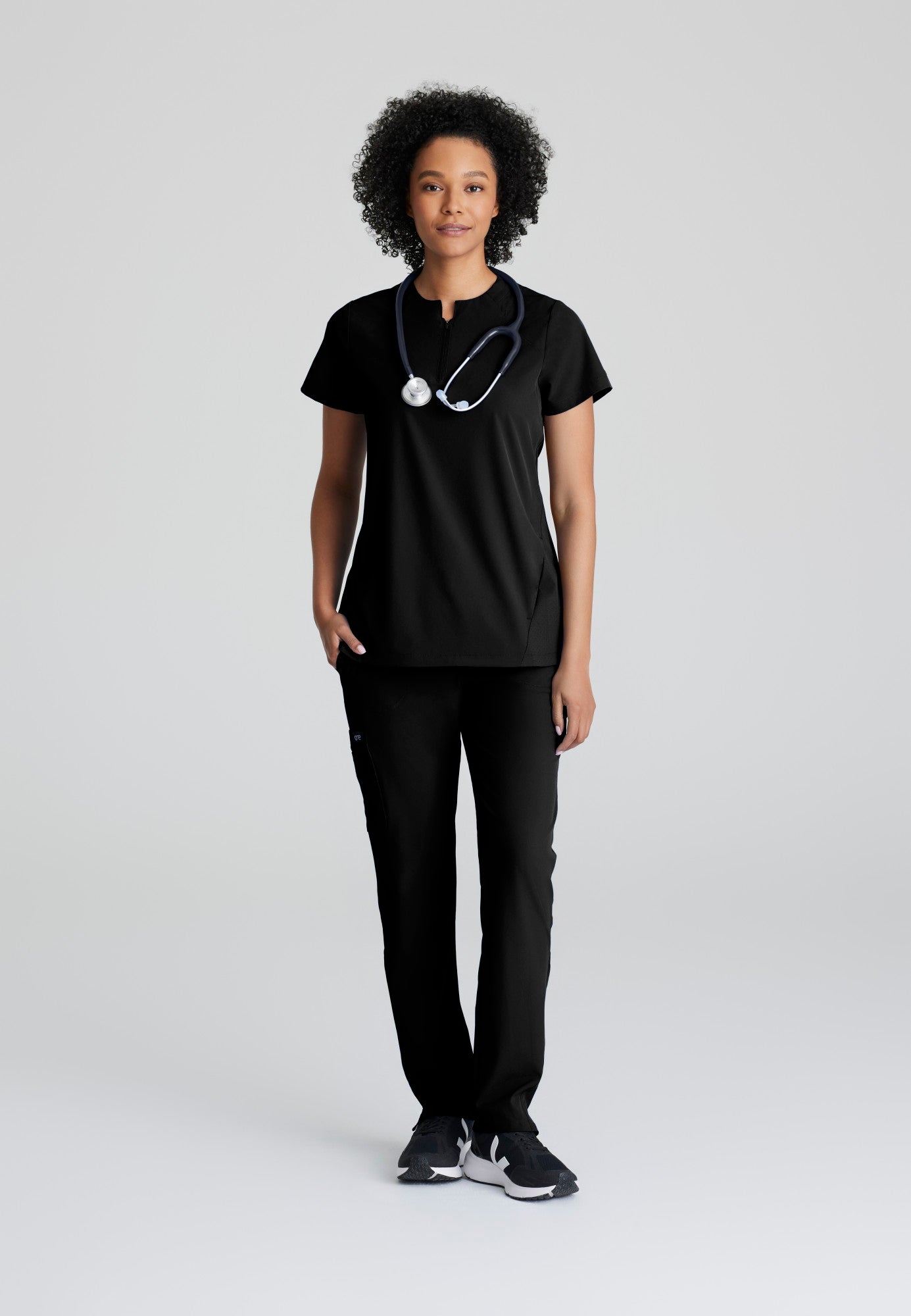 Barco One BOT216 Flux Plus Size 2-Pocket Banded Zip Collar Top