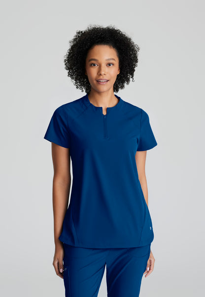 Barco One BOT216 Flux Plus Size 2-Pocket Banded Zip Collar Top