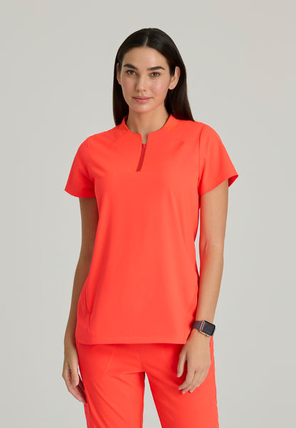 Barco One BOT216 Flux Plus Size 2-Pocket Banded Zip Collar Top