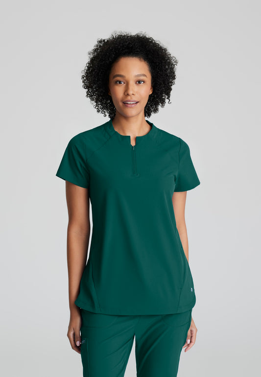 Barco One BOT216 Flux Plus Size 2-Pocket Banded Zip Collar Top