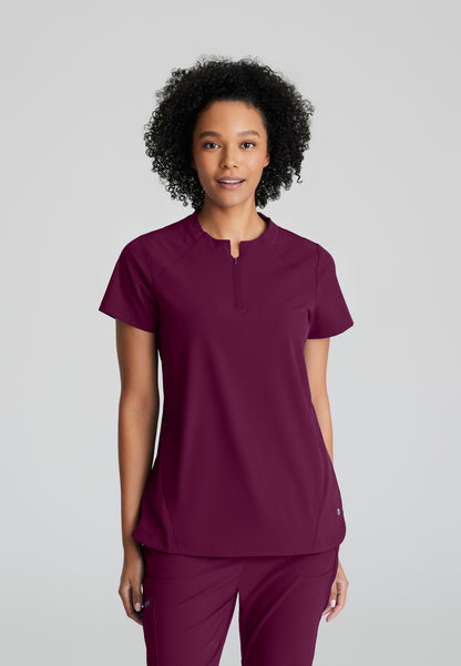 Barco One BOT216 Flux Plus Size 2-Pocket Banded Zip Collar Top