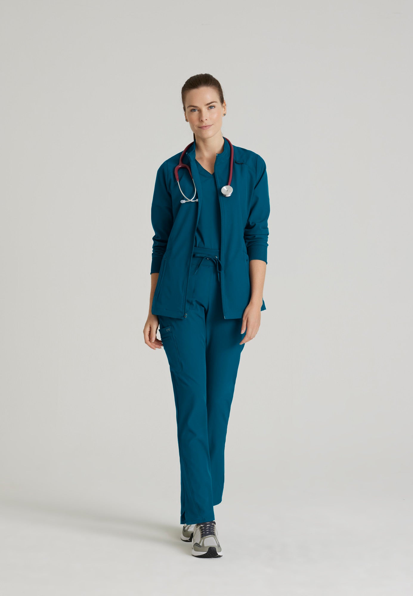 Barco One BOW894 Venture 4-Pocket Banded Collar Warm-Up Scrub Jacket