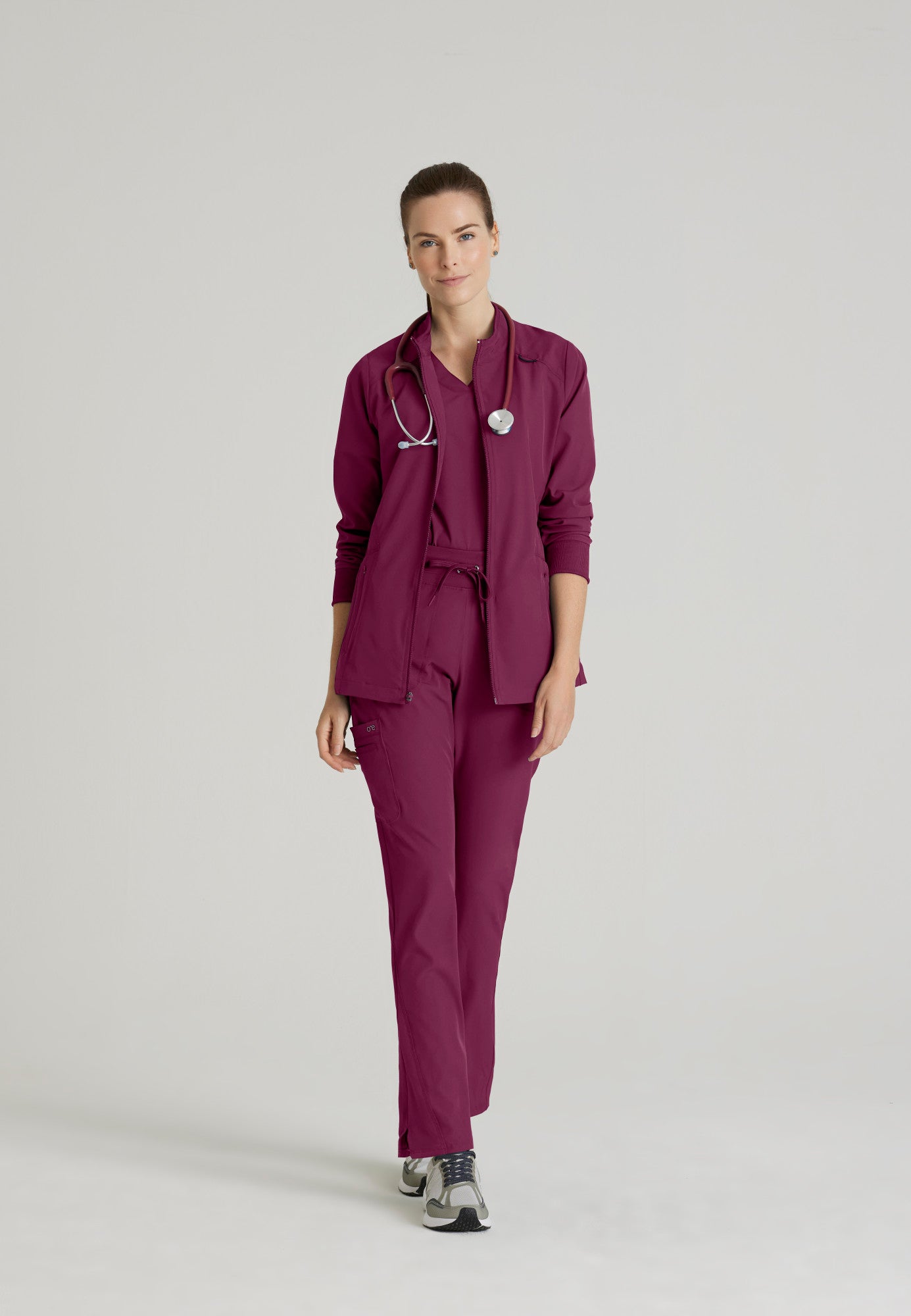 Barco One BOW894 Venture 4-Pocket Banded Collar Warm-Up Scrub Jacket