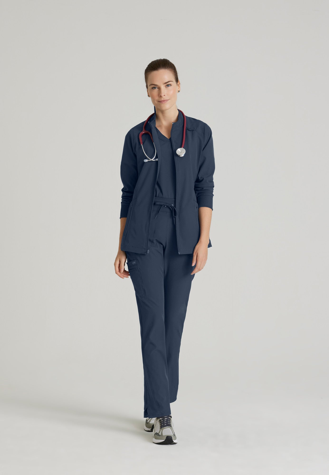 Barco One BOW894 Venture 4-Pocket Banded Collar Warm-Up Scrub Jacket