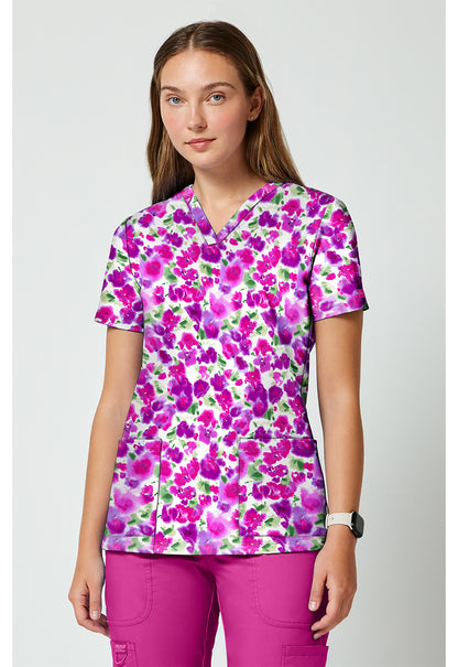 Cherokee Achieve Women's CK00010 1 Pocket Print Top