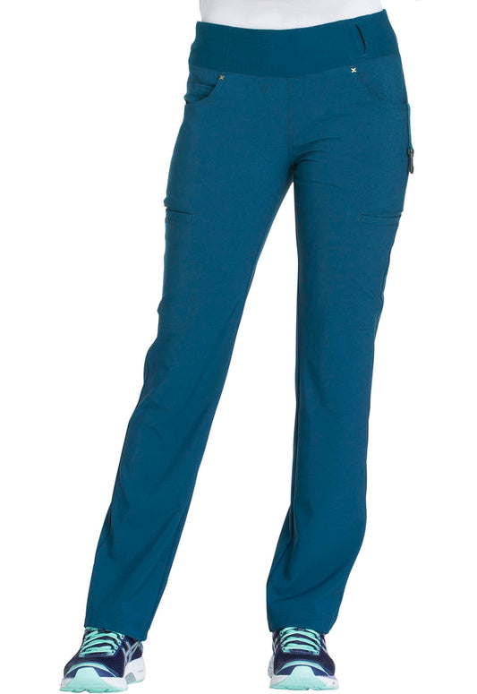 Cherokee iFlex Women's CK002 Mid Rise Straight Leg Pull-on Pant