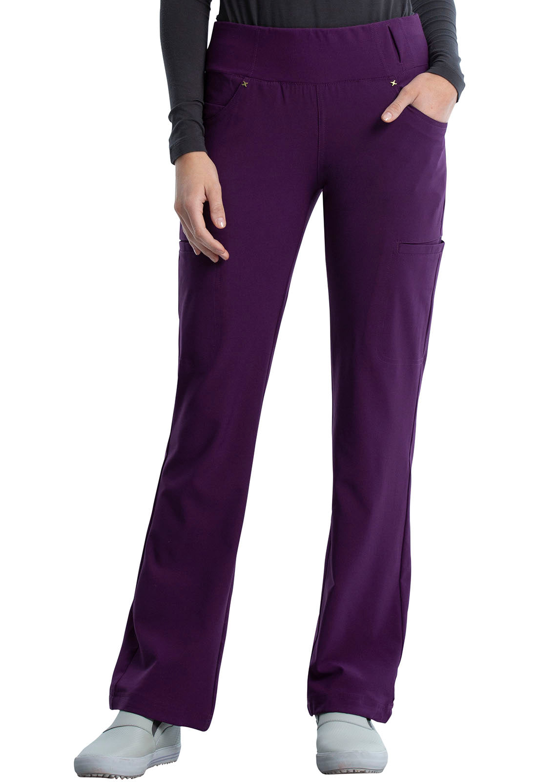 Cherokee iFlex Women's CK002 Mid Rise Straight Leg Pull-on Pant