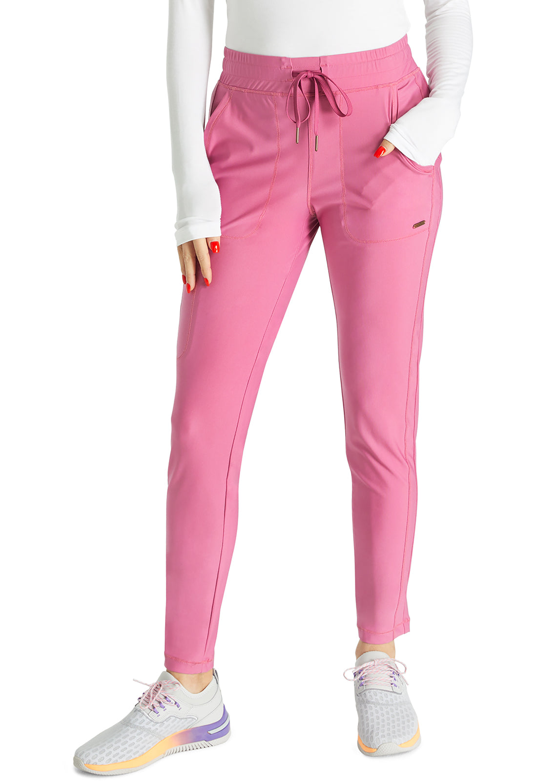 CHEROKEE FORM  Women's CK095 Mid Rise Tapered Leg Drawstring Pant