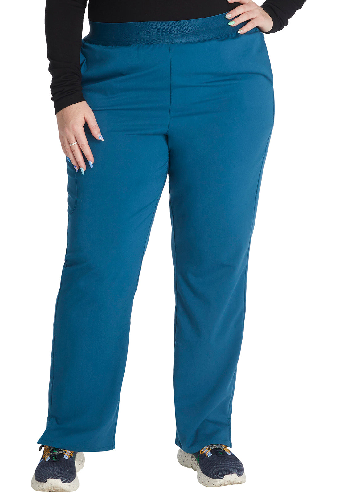 Cherokee Atmos Women's CK136A Mid Rise Pull-on Straight Leg Pant