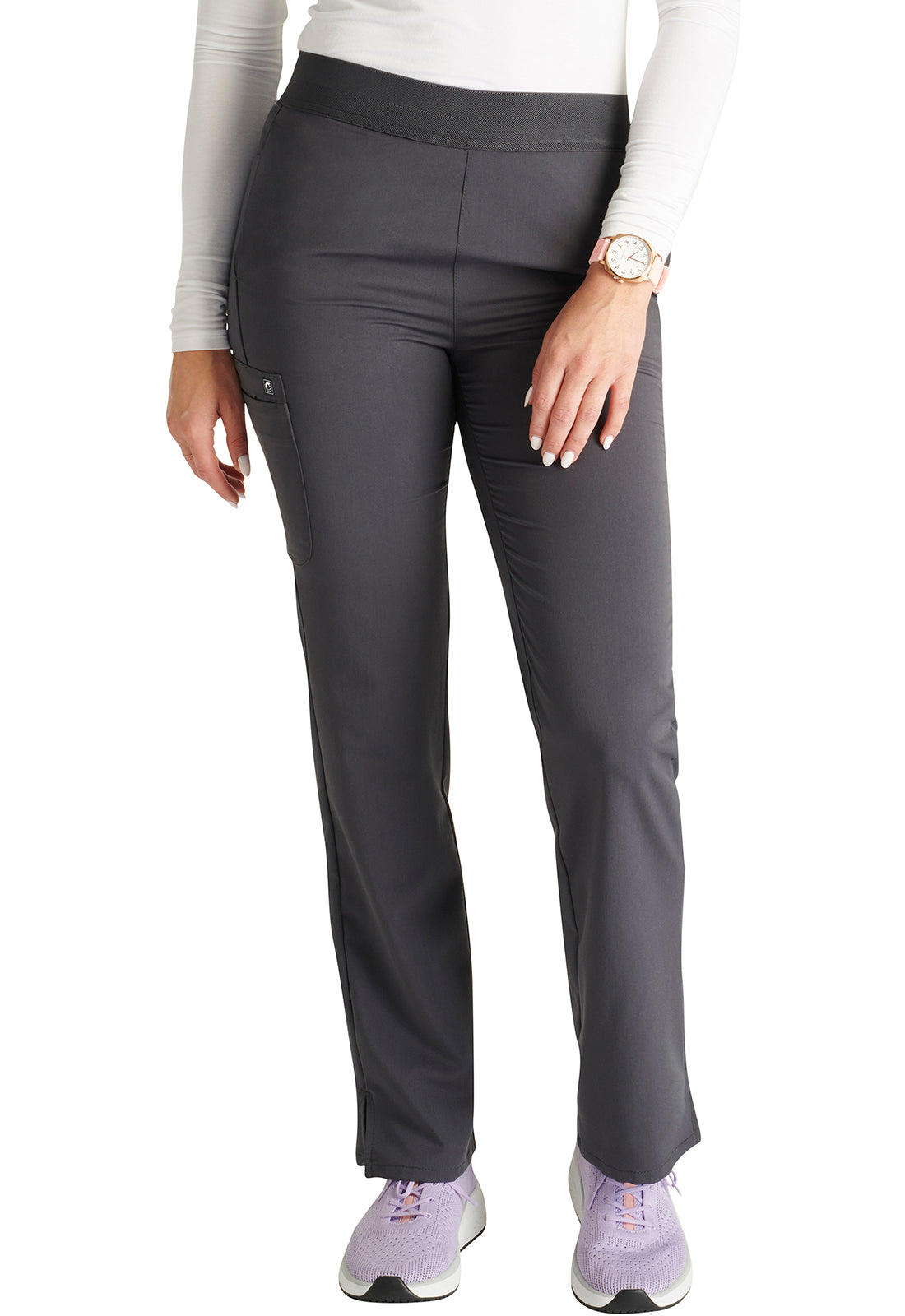 Cherokee Atmos Women's CK136A Mid Rise Pull-on Straight Leg Pant